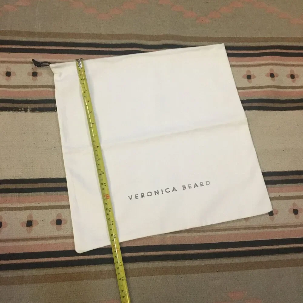 Veronica Beard white w/ black lettering soft Dust bag garment drawstring bag 15”
